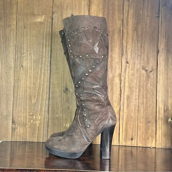 Siren By Mark Nason Sugarhill Festival Boots Leather High Dark Brown 8.5 - Picture 4 of 15